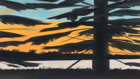 Alex Katz Atardecer 1 ( Sunset 1 ), 2008 Óleo sobre lino 274,3 x 213,4 cm Cortesía del artista © VEGAP, Bilbao, 2015   