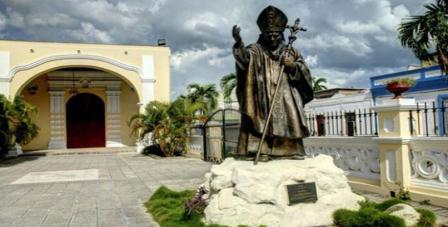 Pope Francis Visits Monument to Saint John Paul II in Holguin 