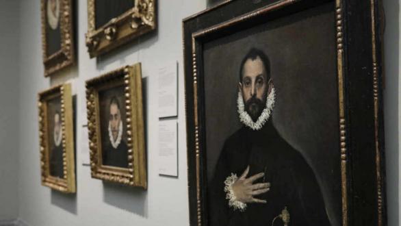 Varias de las obras que componen la Exposición ‘El Greco en Illescas’ durante su presentación en el Museo del Prado, en Madrid (España) a 19 de octubre de 2020. Debido a las obras de acondicionamiento del Santuario de Nuestra Señora de la Caridad en Illescas (Toledo), el Museo de El Prado acogerá en la sala 9 B hasta el próximo 28 de febrero de 2021 esta muestra de las cinco obras del Greco realizadas para el templo entre 1600 y 1605, así como las telas del retablo mayor del Colegio de Doña María de Aragón 