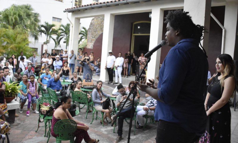 Alejandro Lescay Hierrezuelo during the opening of his exhibition