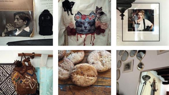 Krishnamurti - Hand embroidered cat jacket - Madonna by Feinglod - Berber ceremonial basket - Ginger cookies - Khali by Burkhard von Harder