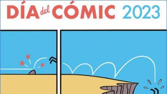 detalle del cartel del Día del Cómic 2023