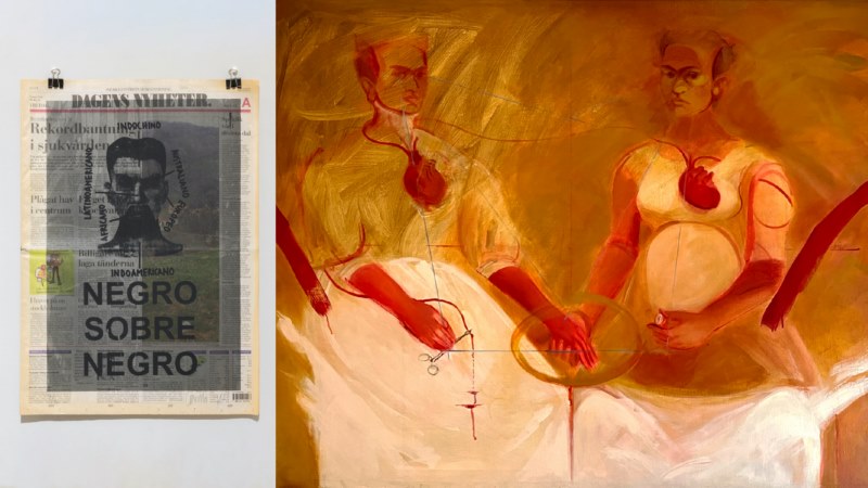 (Izquierda) Juan Castillo, Frankenstein, 1996. (Derecha) Roser Bru, Dos veces Frida, 1979.