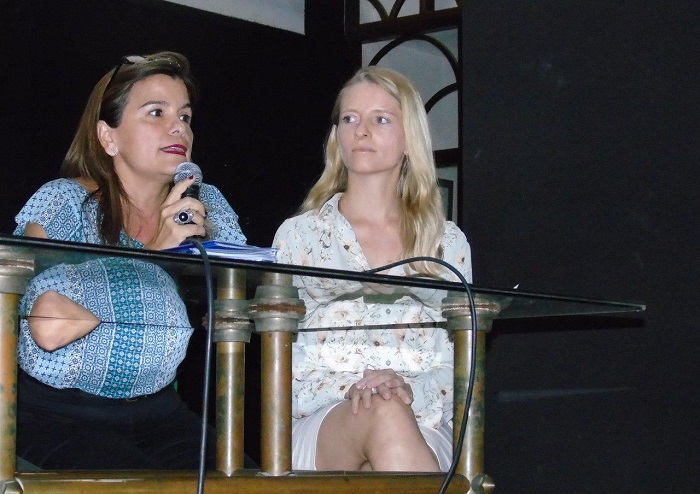 Yanet Toirac, oficial de Prensa e Información de la Delegación de la Unión Europea en Cuba y Marieke Anaf, Primera Secretaria de la Embajada de Bélgica en Cuba