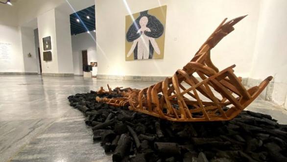 Obra en exposición colectiva Vaso de tiempo