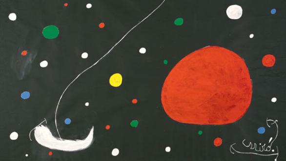 Joan Miró, Maquette de foulard, 1964 Gouache sur papier, 120 x 120 cm Fondation Marguerite et Aimé Maeght © Successio Miró / SABAM Belgium 2022 Photo Claude Germain – Archives Fondation Maeght
