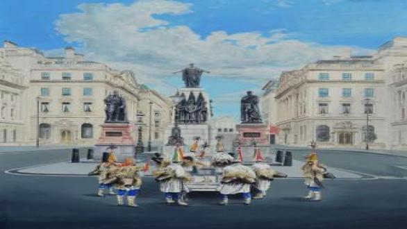 JOALDUNAK ILUSTRES EN PALL MALL 2016  Acrílico s/ lienzo 200 x 200 cm
