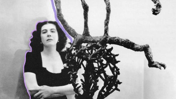 Maria Martins and her sculpture Ma Chanson, around 1944 © Estate of Maria Martins, © Foto: unknown, Ignez Ceglia Simoes