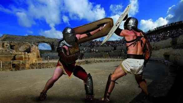 guerreros en campo de batalla 