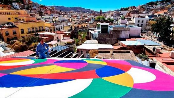 Mural en azotea del centro histórico de Zacatecas
