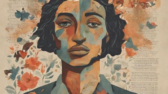 imagen generada por IA Canvas asociada a la poesía y las mujeres 