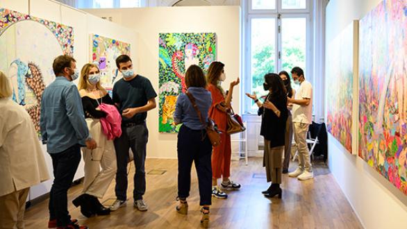 The visitors of Leila Heller Gallery's booth (USA / UAE)