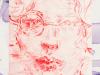 Elizabeth Peyton. Simone for A (Simone Weil French Philosopher and Mystic and Activist), 2025 and L’Aigle à deux têtes (Les Amants) (detail), 2025. Colored pencil and pastel pencil on paper. © Elizabeth Peyton. Courtesy the artist and David Zwirner