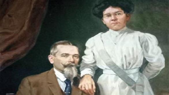 retrato de mujer con esposo