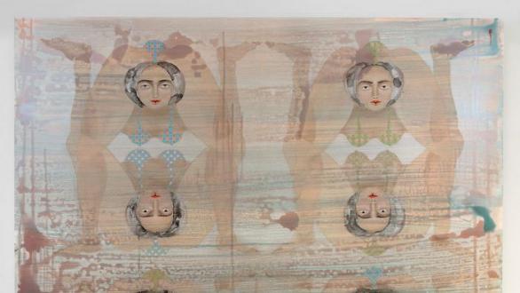 HAYV KAHRAMAN Eight Bends, 2020 Oil, dried pigment on panel 80 x 80 inches Courtesy of the Artist and Jack Shainman Gallery, New York