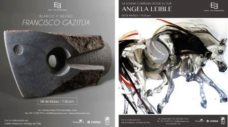 Angela Leible y Francisco Gazitúa en la Galería de Arte Enlace Arte Contemporáneo