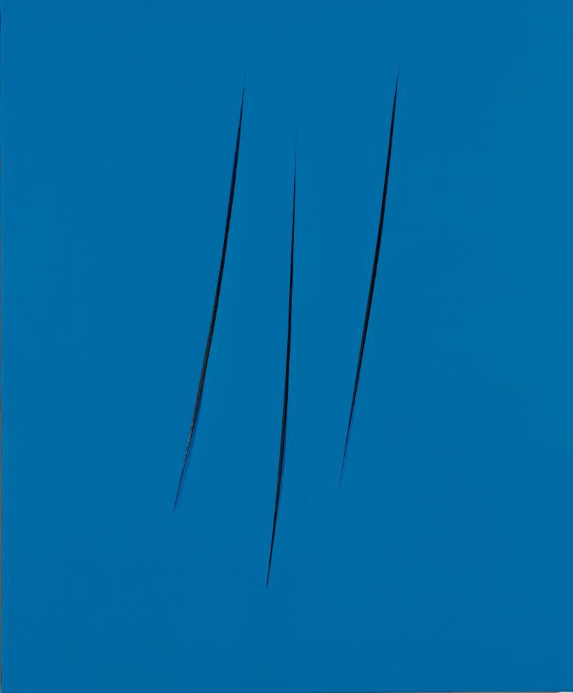 Obras de Lucio Fontana y Fred Sandback en Galería Cayón