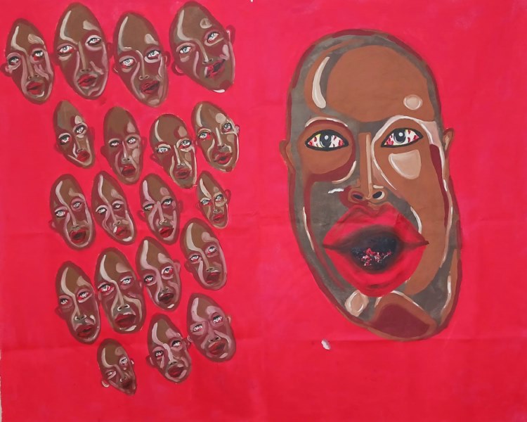 Sin Título, 2022, acrílico sobre vellón, 60" x 72"