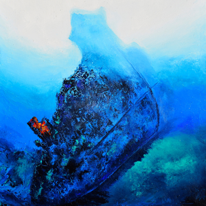 Cristobal Colon, Cuba. pintura de Alfonso Cruz pintada bajo el mar