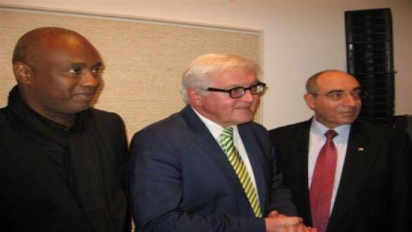 The German Minister during the opening of "Tracing ashes" exhibit in Berlin