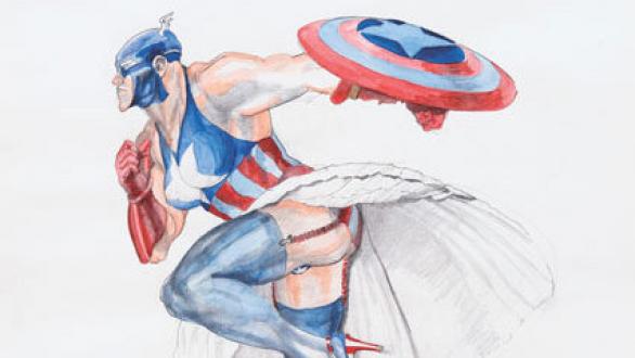 © Margaret HARRISON, Captain America II, 1997 Courtesy Nicolas Krupp, Basel. Photo : Serge Hasenböhler  