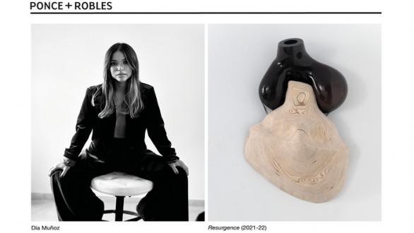 Dia Muñoz y su obra/ Foto galería Ponce + Robles