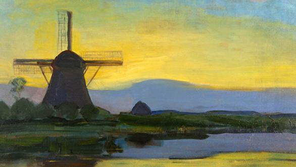paisaje con molino de viento