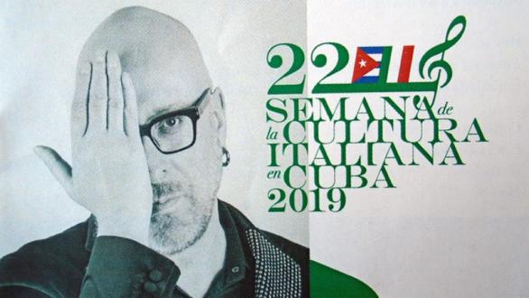 cartel de la semana de la cultura italiana en cuba 