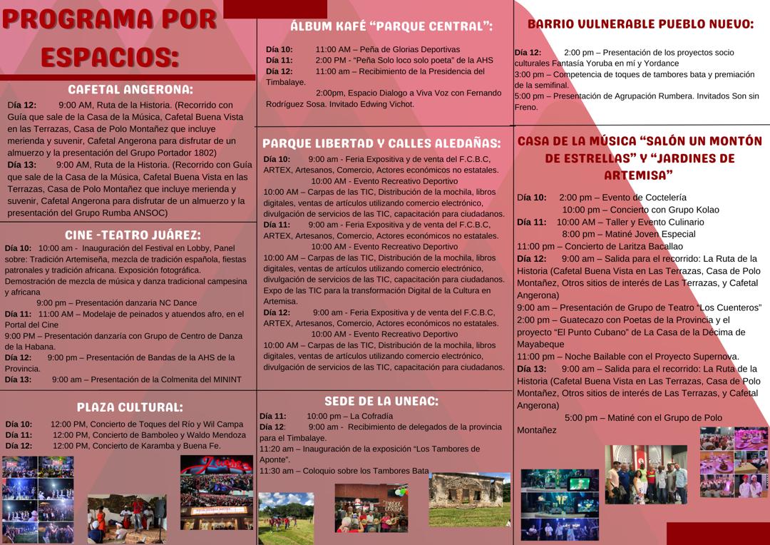 programación de Artemisa Mestiza 2023