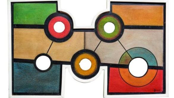 Carmelo Arden Quin Couronnes V (Coronas V), 1948. Óleo sobre cartón, 33 x 54,5 cm. Legado Carmelo Arden Quin
