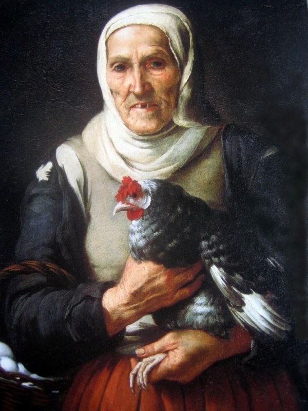 Vieja con gallina y cesta de huevos. Murillo 