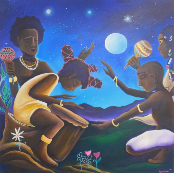 Yuba, 20” x 23”, 40” x 40”, acrílico sobre tela