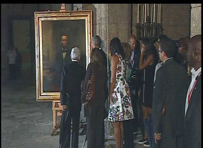 Comitiva del presidente Obama recorre La Habana Vieja  