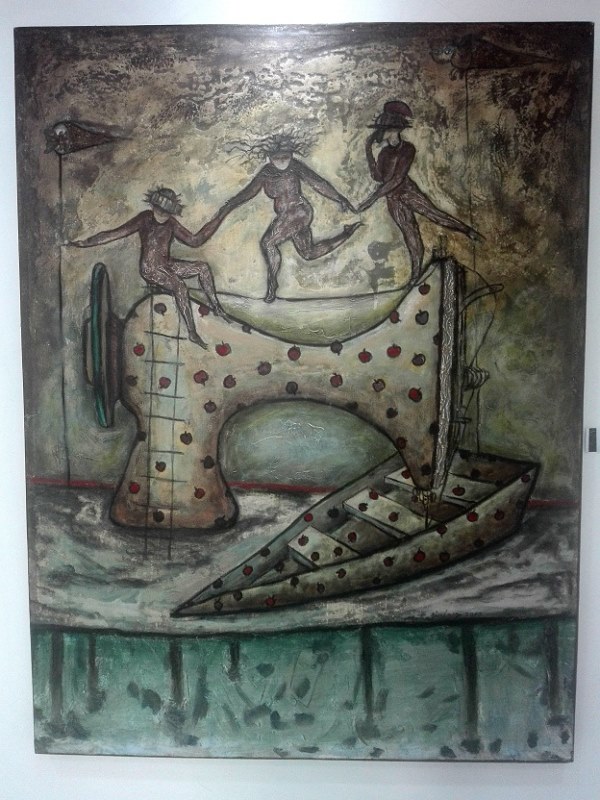 Tentación. De la serie El anhelo de mi madre (mixta sobre lienzo)