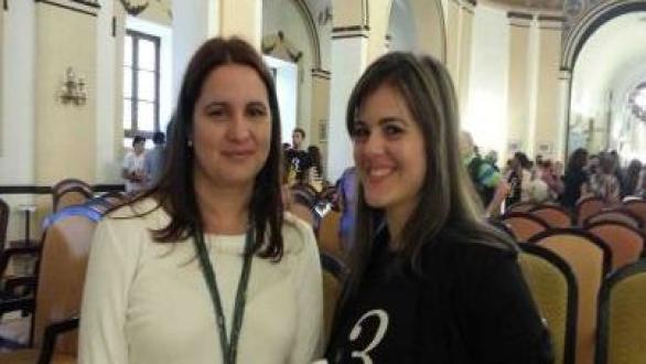 Lia Rodriguez, junto a Lea Pintado. durante conferencia de prensa del 38 Festival  