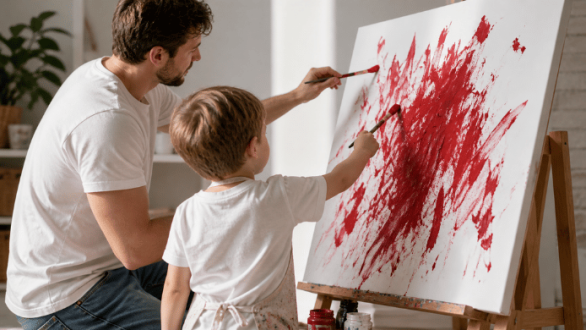 educación artística padre e hijo semana EDART