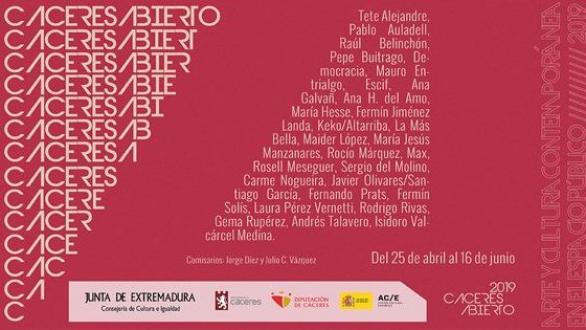 Cartel de Cáceres abierto 