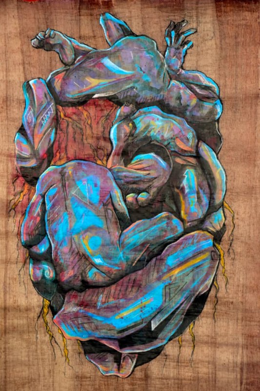 Obra de la muestra "El corazón de Egipto en Cuba" del artista Miguel Y. Cosme