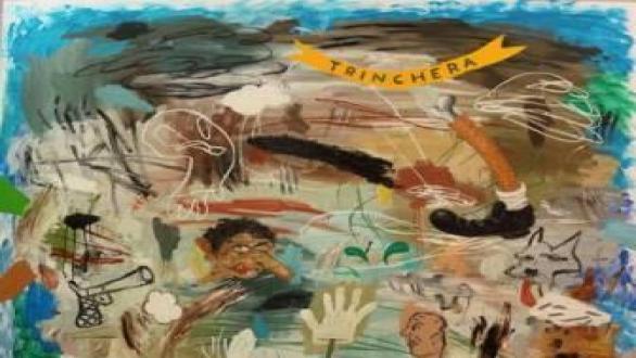 Matías Sánchez. Trinchera. 2016 Oleo sobre lienzo. 250 x 200 cm. 