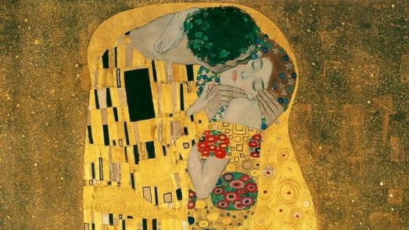 Detalle de la obra El beso de Gustav Klimt 