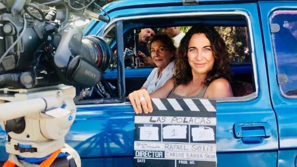 Las actrices en la filmación