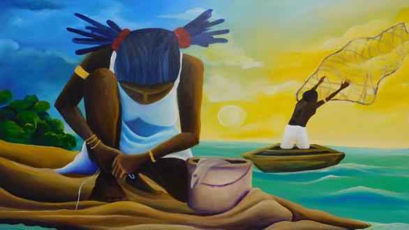 Carnada, 2023, 2023, 40” x 40”, acrílico sobre tela