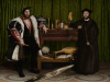 Los embajadores de Hans Holbein con una calavera deformada mediante anamorfosis en la parte inferior