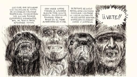 ?Miguel Fuster. Pàgina del còmic Miguel, quince años en la calle. 2017