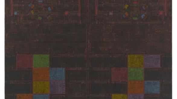 JULIA FISH Score for Threshold, SouthWest - One : dark days [ spectrum in red ], 2020-2023 Oil on canvas 23 x 19.5 inches