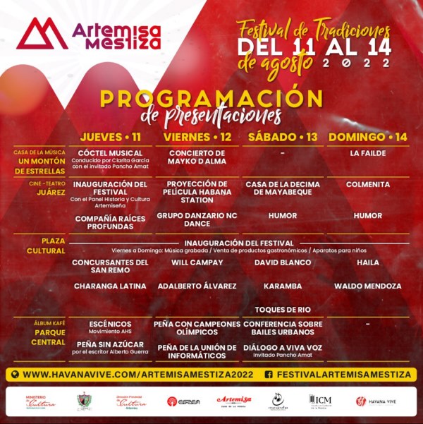 programación Artemisa Mestiza