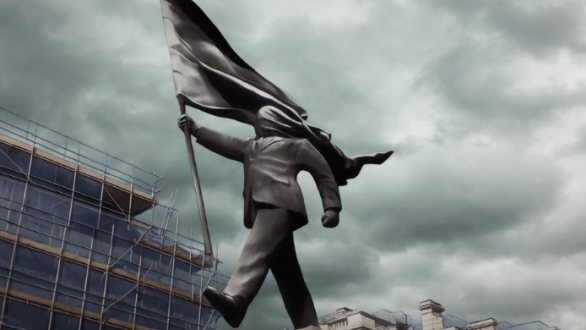 la estatua de Bansky en Londres - ilustración