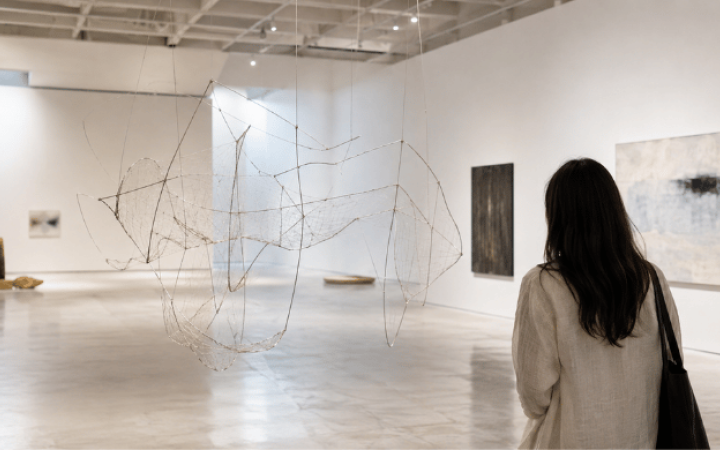 isitantes recorren una exposición de arte contemporáneo en una ruta de verano por museos de España
