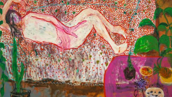 Selome muleta 9 acrylic and oil pastel on canvas, 165x230CM 2021