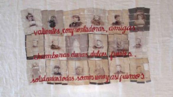 © Cecilia Paredes Así somos, 2015 Impresión sobre lino y bordados.